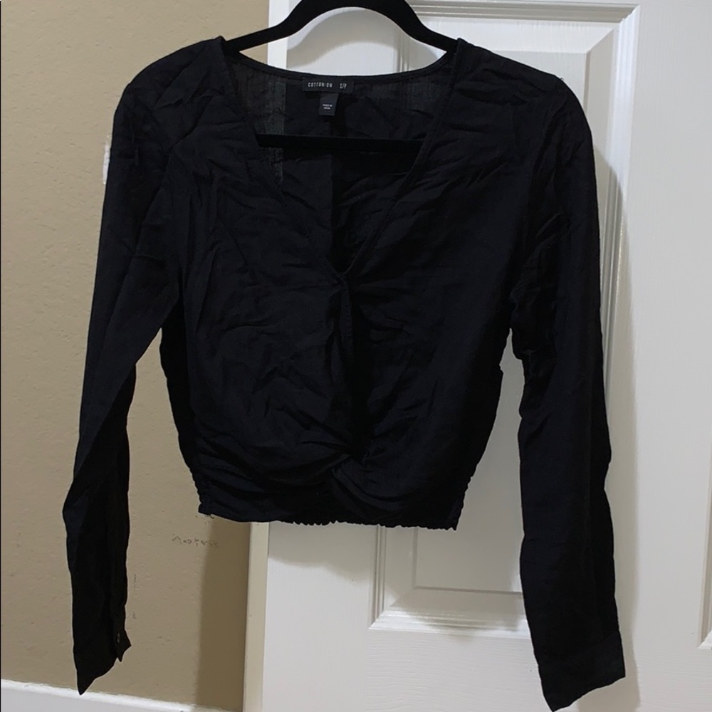 COTTON ON WRAP FRONT BLOUSE